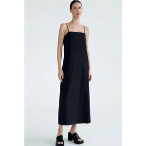Zara Strappy Dress Black Size Small Wool Blend $79.90